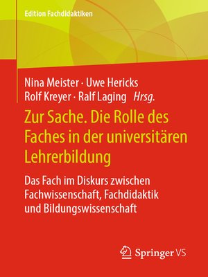 cover image of Zur Sache. Die Rolle des Faches in der universitären Lehrerbildung